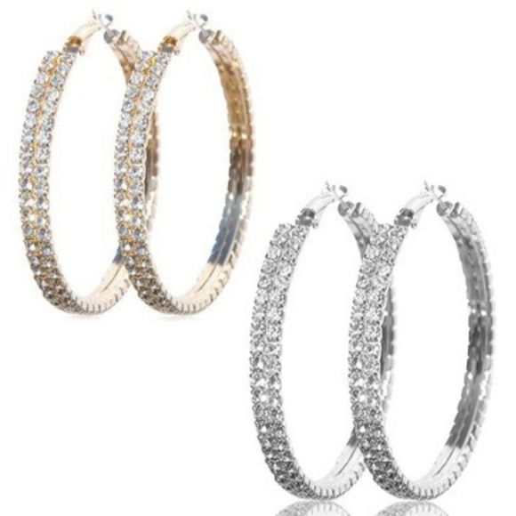 LA Style Jewelry - Swarovski Crystal Hoop Earrings
